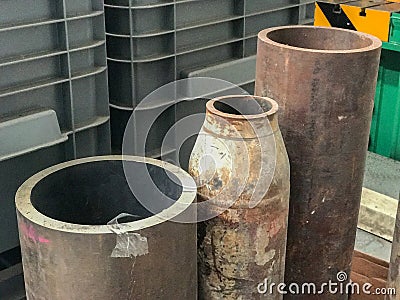 Old Abandon steel pipe Stock Photo