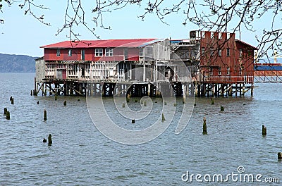 Old abandoned cannery, Astoria OR. Stock Photo