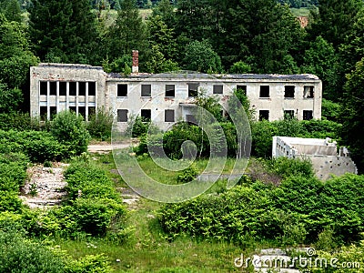Old abandoned concrete building Stock Photo