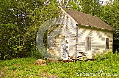 Old Abandoned Corner Store Stock Photo