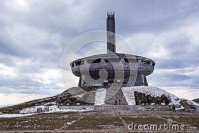 Old Abandoned Destroyed Monument - 26-03-2016 - Buzludzha, near Shipka Bulgaria Editorial Stock Photo
