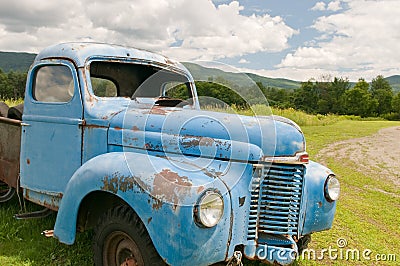 Old abandoned farm truck Stock Photo