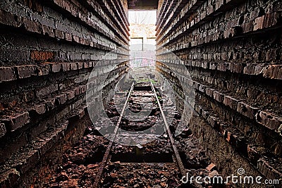 Old, abandoned and forgotten brick factory Stock Photo