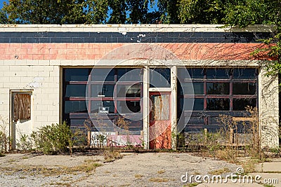 Old abandoned garage Stock Photo