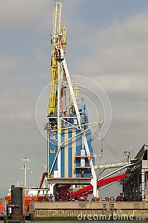 Old and abandoned grain elevator in the harbor Editorial Stock Photo