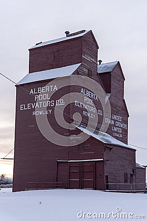 Old abandoned grain elevator, Rowley Editorial Stock Photo