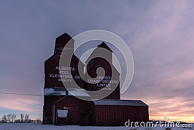 Old abandoned grain elevator, Rowley Editorial Stock Photo