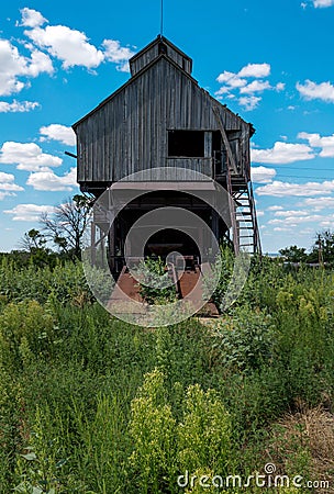 Old abandoned grain elevator in Rostov region, Russia Stock Photo