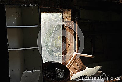 Old and abandoned house and beautiful exposures Stock Photo