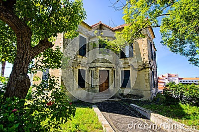 Old abandoned mansion on Madeira island Stock Photo