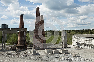 Old abandoned marble factory in Ruskeala, Russia Stock Photo
