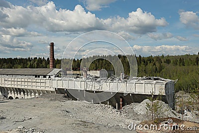 Old abandoned marble factory in Ruskeala, Russia Stock Photo