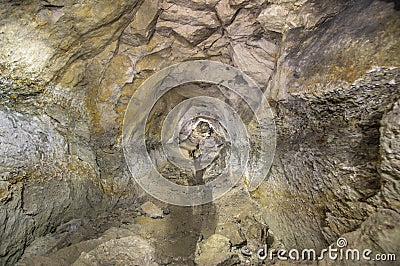 Old abandoned phosphorite mine Stock Photo