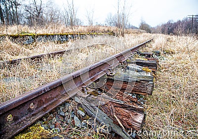 Old abandoned railroad Stock Photo