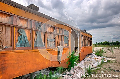 Old Abandoned Railway Car Stock Photo