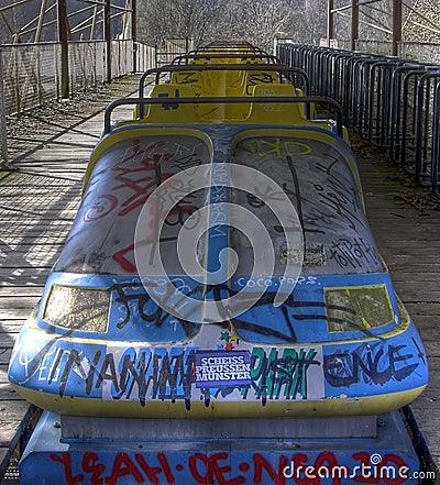 Old abandoned roller coaster Stock Photo