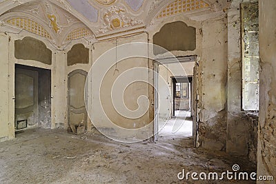 Old abandoned room Stock Photo