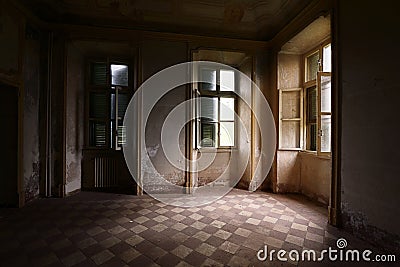 Old abandoned room Stock Photo