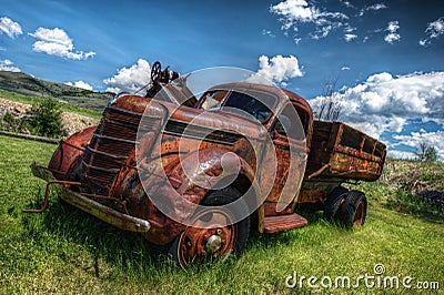 Old abandoned truck Stock Photo