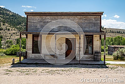 Old abandoned wild west building in Bannack Ghost town in Montana Stock Photo