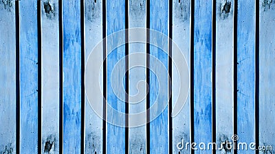 Old abstract weathered aged grunge brightly colorful blue painted colored garage door made of sheet steel boards texture Stock Photo