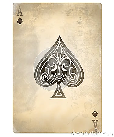 Old ace of spades Stock Photo