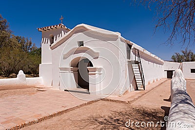 Old adobe church in Argentina. Stock Photo