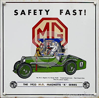 Old advert - MG Editorial Stock Photo