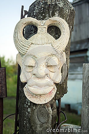 Old african ancient handmade mask Stock Photo