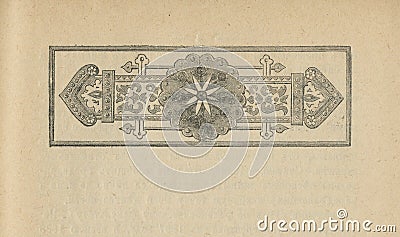Old aged grungy book paper sheet page vignette, isolated frame background copy space Stock Photo