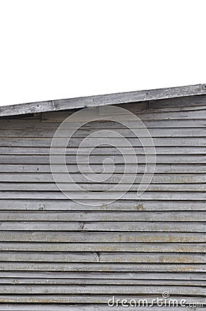 Old aged weathered natural grey damaged wooden farm shack wall texture, large detailed textured isolated rustic grungy vertical Stock Photo