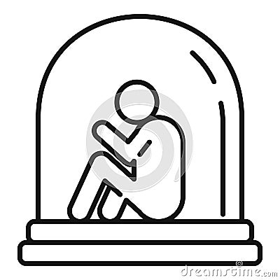 Old aging disease icon, outline style Vector Illustration