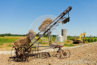 Old agricultural equipment in southern ontario Editorial Stock Photo