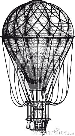 Old Air Ballon Vector Illustration