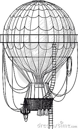 Old Air Balloon Vector Illustration