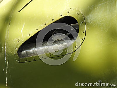 Old aircraft near, skin, parts and engine components Stock Photo