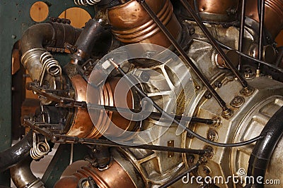 Old airplane engine Stock Photo