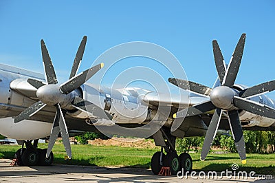 old airplanes on takeoff in Museum Editorial Stock Photo