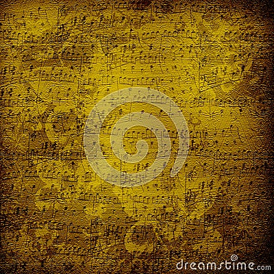 Old alienated musical paper in for design Stock Photo