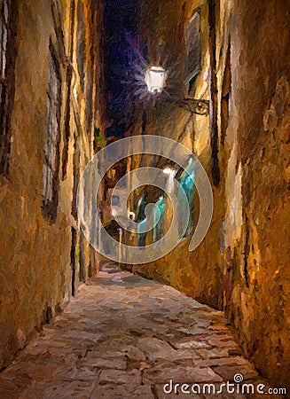 Old alley in Florence Stock Photo