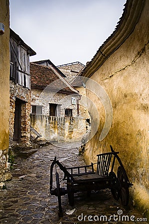 Old Alley in Romania Stock Photo