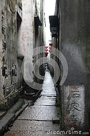 Old alley in Xitang Stock Photo