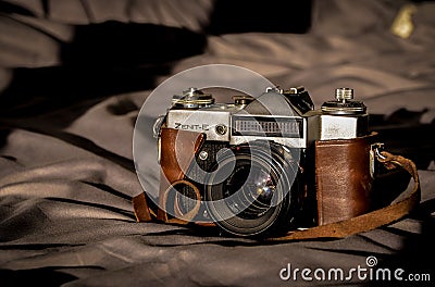 old but amazing camera zenit e Editorial Stock Photo