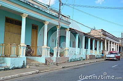 Old American cars in Pinar del RÃ­o, Cuba Editorial Stock Photo