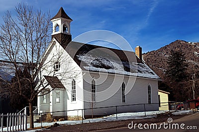 Old American Country Church Stock Photo