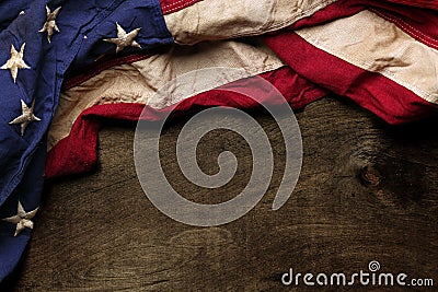 Old American flag background Stock Photo