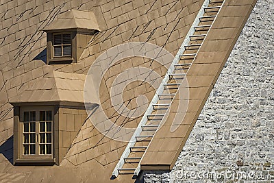 Old american house dormer Stock Photo