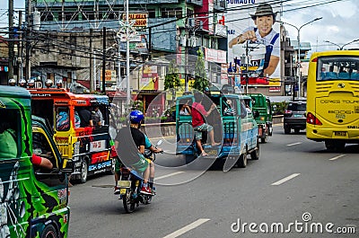 Old american jeepneys in Cebu city, Philippines Editorial Stock Photo