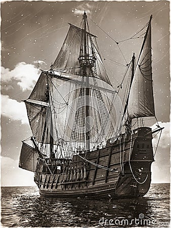 Sailing Vessel, Tall Ship, Old Photo Editorial Stock Photo
