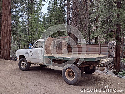 Old American truck used as a workhorse Stock Photo